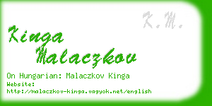 kinga malaczkov business card